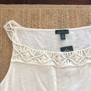 Ralph Lauren pearl woven trim tank top- NWT
